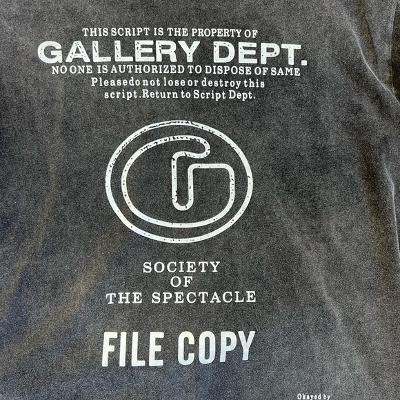 Gallery Dept. Graphic Tee - Black Distressed “File Copy” - Picture 3 of 7